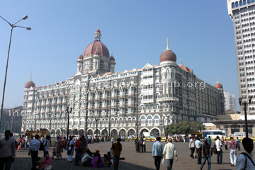 Das wohl berühmteste Hotel in Indien, das Taj Mahal in Bombay (Mumbai).