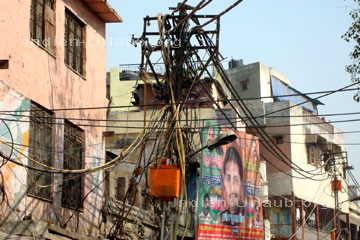 Elektro-Verteilerkasten in Indien.