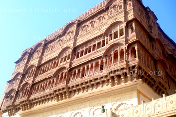 Einer der Paläste in Jodhpur im Indischen Bundesstaat Rajasthan.